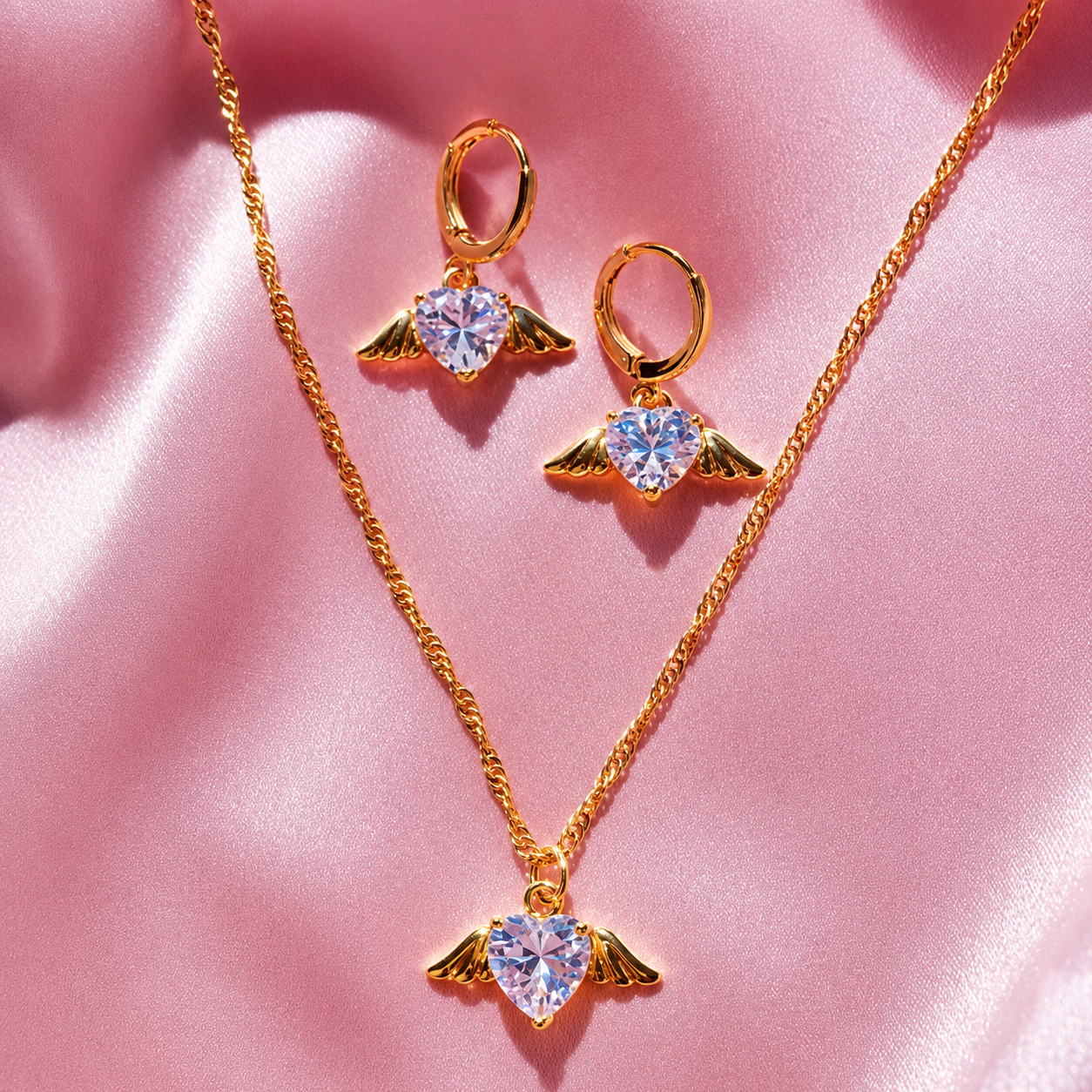 Set corazón con alas